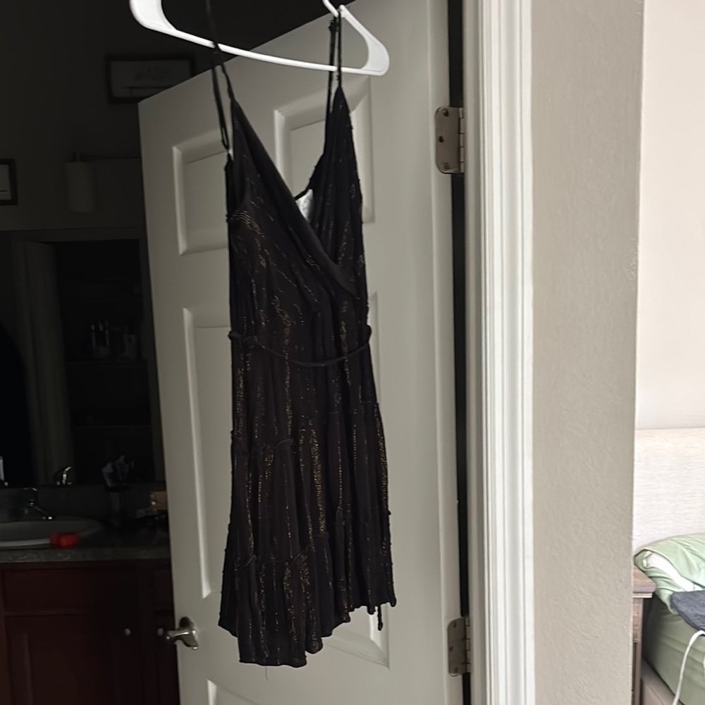 Black and Gold Strappy Dress
